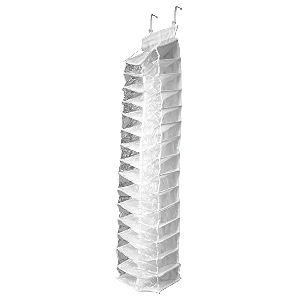 Ideaworks 82-3054TV Away Hanging Shoe Organizer, White, 15.5x8.25x3.5