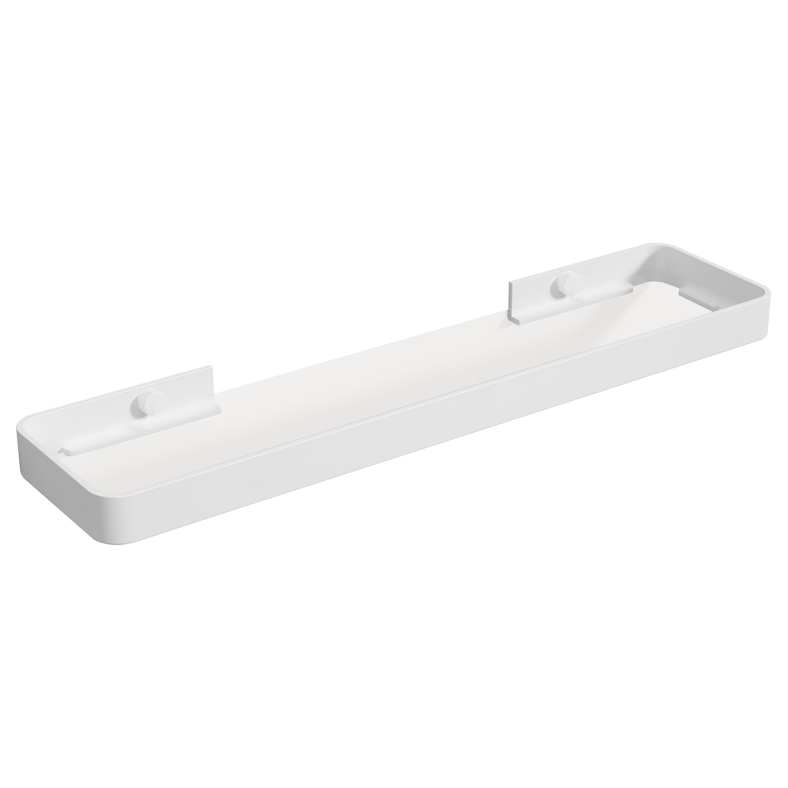 Danpoo 20 Inch Long Floating Shelf White, Clear Tempered Glass Wall Shelf - Spacious and Stylish Storage for Your Home