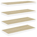 vidaXL Floating Wall Shelves - Modern Design, Invisible Mounting System, Oak & White, Honeycomb MDF Material, 31.5x9.3x1.5 - Set
