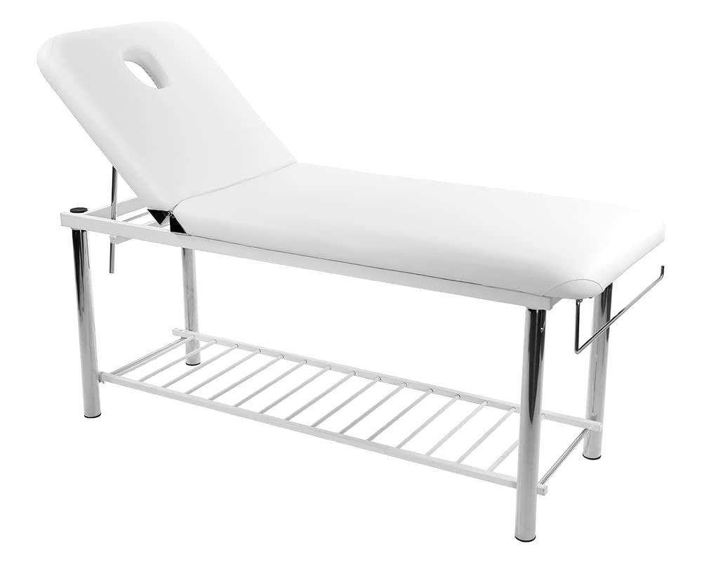 SKINACT Metal Frame Edition of Smart Massage/Facial Bed & Table +600lbs White (Heavy Duty)