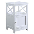 Convenience Concepts Oxford End Table with Storage Cabinet and Shelf, White