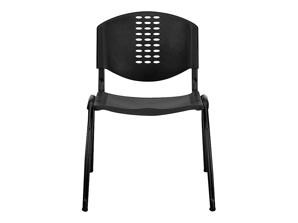 Flash Furniture NF01ABK Plastic Office Chair, Black (RUT-NF01A-BK-GG)