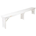 Flash Furniture Hercules Commercial Grade Farmhouse 3 Leg Bench - Solid Pine Foldable Bench with Seating for 4 - 8x12 - Antique