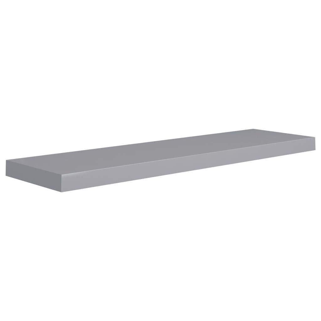 vidaXL Floating Wall Shelf in Gray, 35.4x9.3x1.5, Honeycomb MDF and Metal Frame, Invisible Mounting System, Modern Style for Hom