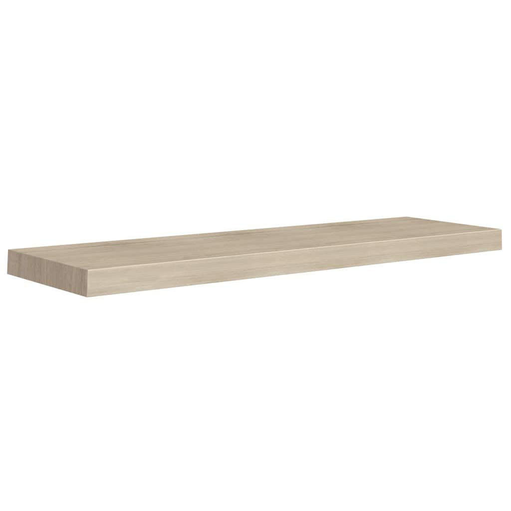 vidaXL Floating Wall Display Shelf Oak 35.4x9.3x1.5, Modern Invisible Mounting System, MDF and Metal Frame, Suitable for Books, 