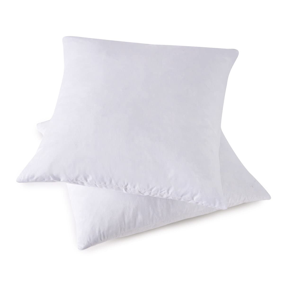 HOMESJUN Throw Pillow Inserts, Set of 2 Down Feather Pillows Inserts Bed and Couch Pillows Cotton Cover, 20x20 Inches