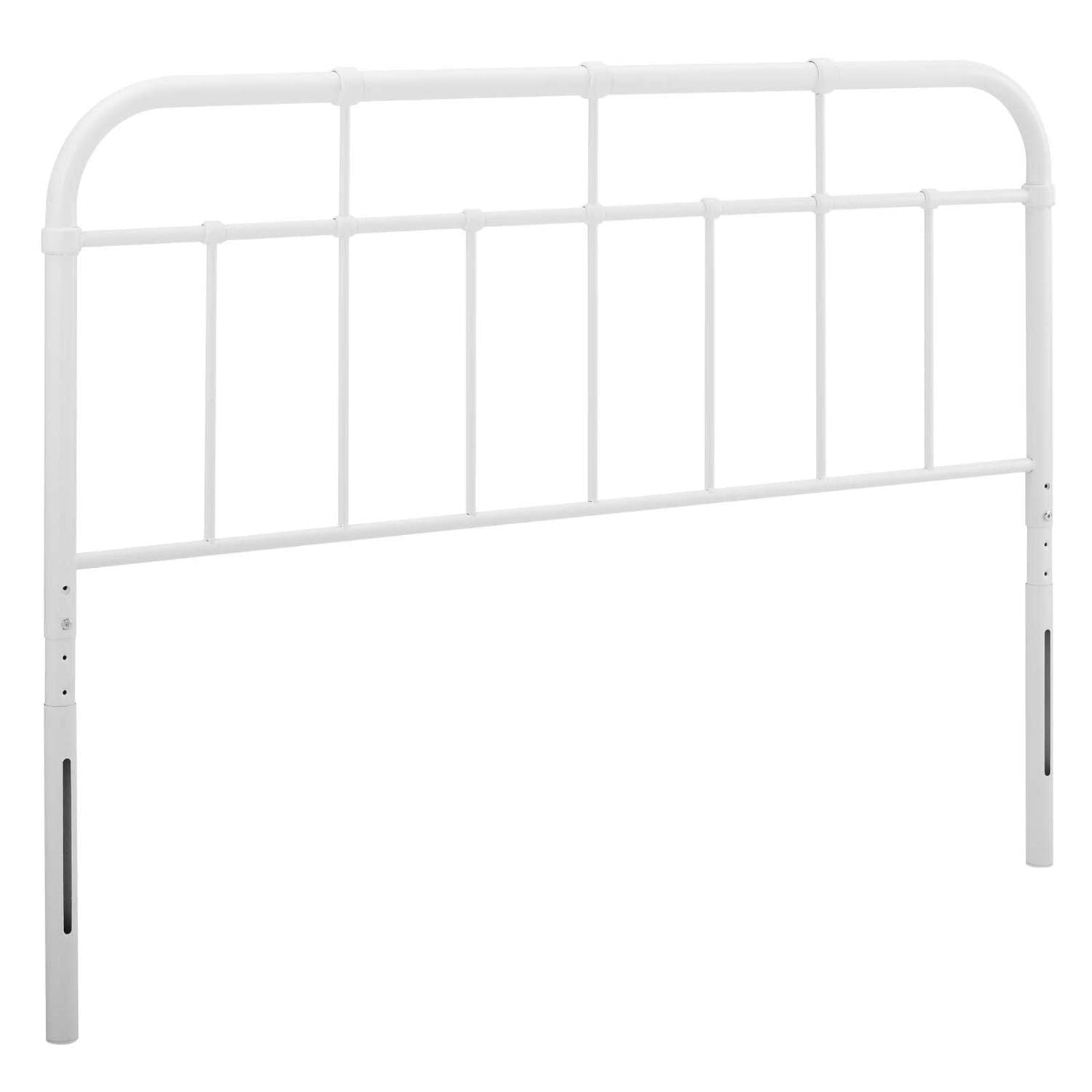 Modway Alessia Modern Farmhouse Metal Headboard, Full, White