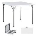 ZENY 34inch Fold in Half Square Table, Portable Plastic Dining Card Table for Kitchen or Outdoor Party Wedding Event, Bi-Folding