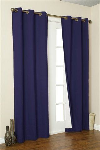 Commonwealth Home Fashions 70370-188-609-95 Thermalogic Insulated Solid Color Grommet Top Curtain Panel Pairs 95 in.44; Navy