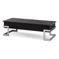 Acme Calnan Rectangular Lift Top Coffee Table in Black and Chrome