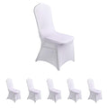 LZY 6pcs Spandex Chair Cover Stretch Slipcovers for Wedding Party, Dining Banquet Chair Decoration Covers (White, 6)