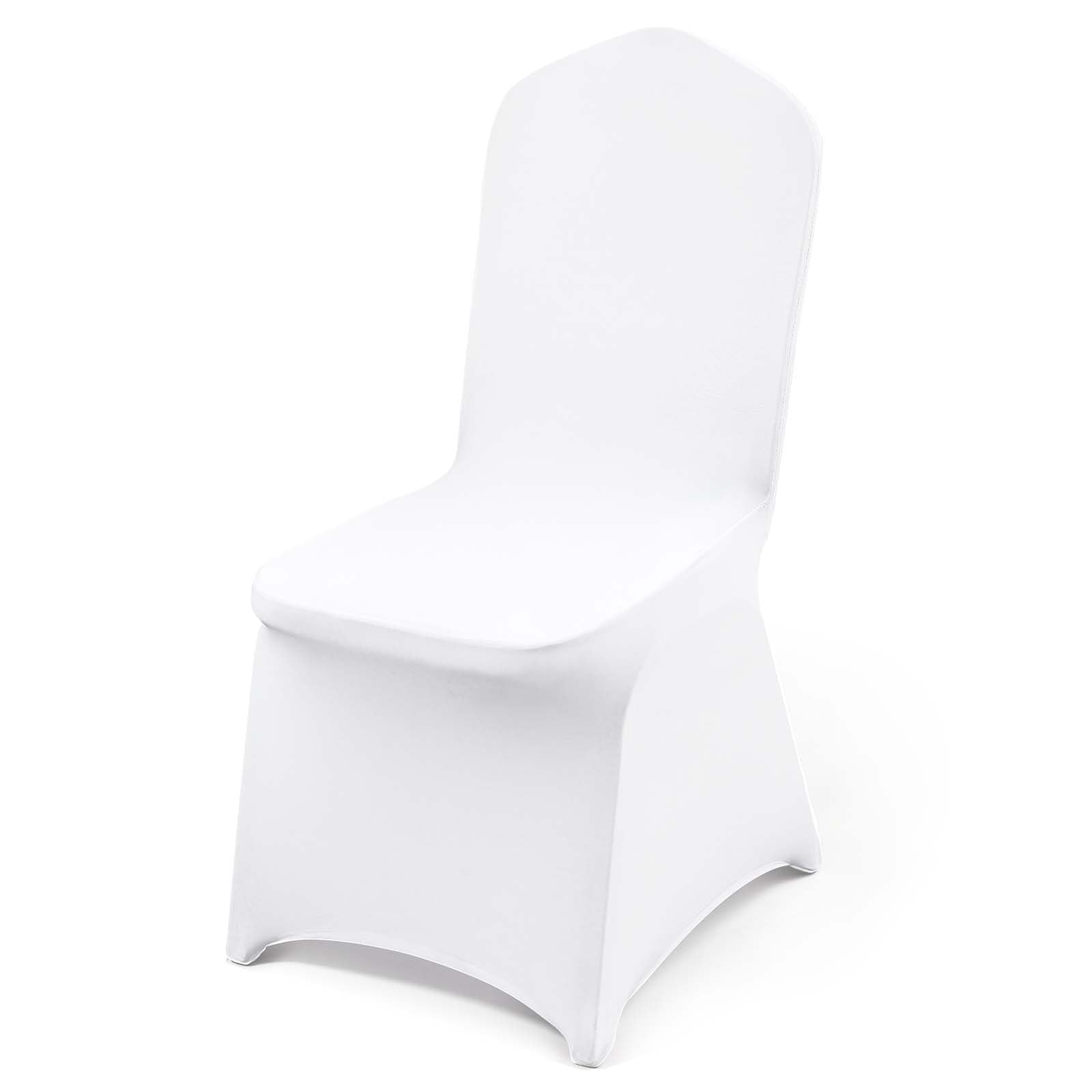 VEVOR 50 Pcs White Chair Covers Polyester Spandex Chair Cover Stretch Slipcovers for Wedding Party Dining Banquet Flat-Front Cha
