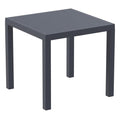Compamia Ares 31 Square Resin Patio Dining Table in Dark Gray, Commercial Grade