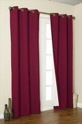 Commonwealth Home Fashions 70370-188-803-72 Thermalogic Insulated Solid Color Grommet Top Curtain Panel Pairs 72 in.44; Burgundy