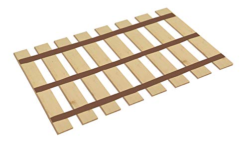 Full Size Wood Bed Slats - cut to The custom Bed Width of Your choice Attached with Three Heavy Duty Thick Brown Straps-Help Sup