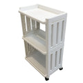 Rolling Storage Utility Cart Slim Organizer Shelf with Wheels 3 Tier Narrow Places Mobile Shelving Unit Tower Rack for Kitchen B