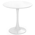 Giantex White Round Dining Table, 32 Inches Modern Tulip Kitchen Table w/ 0.9    Thickened Tabletop & Sturdy Metal Pedestal, Mid