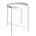 EKNITEY End Table,Folding Metal Side Table Waterproof Small Coffee Table Sofa Side Table with Removable Tray for Living Room Bed