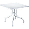 Compamia Forza 31 Square Folding Patio Dining Table in Silver Gray, Commercial Grade