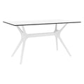 Compamia Ibiza 55 Patio Dining Table in White, Commercial Grade