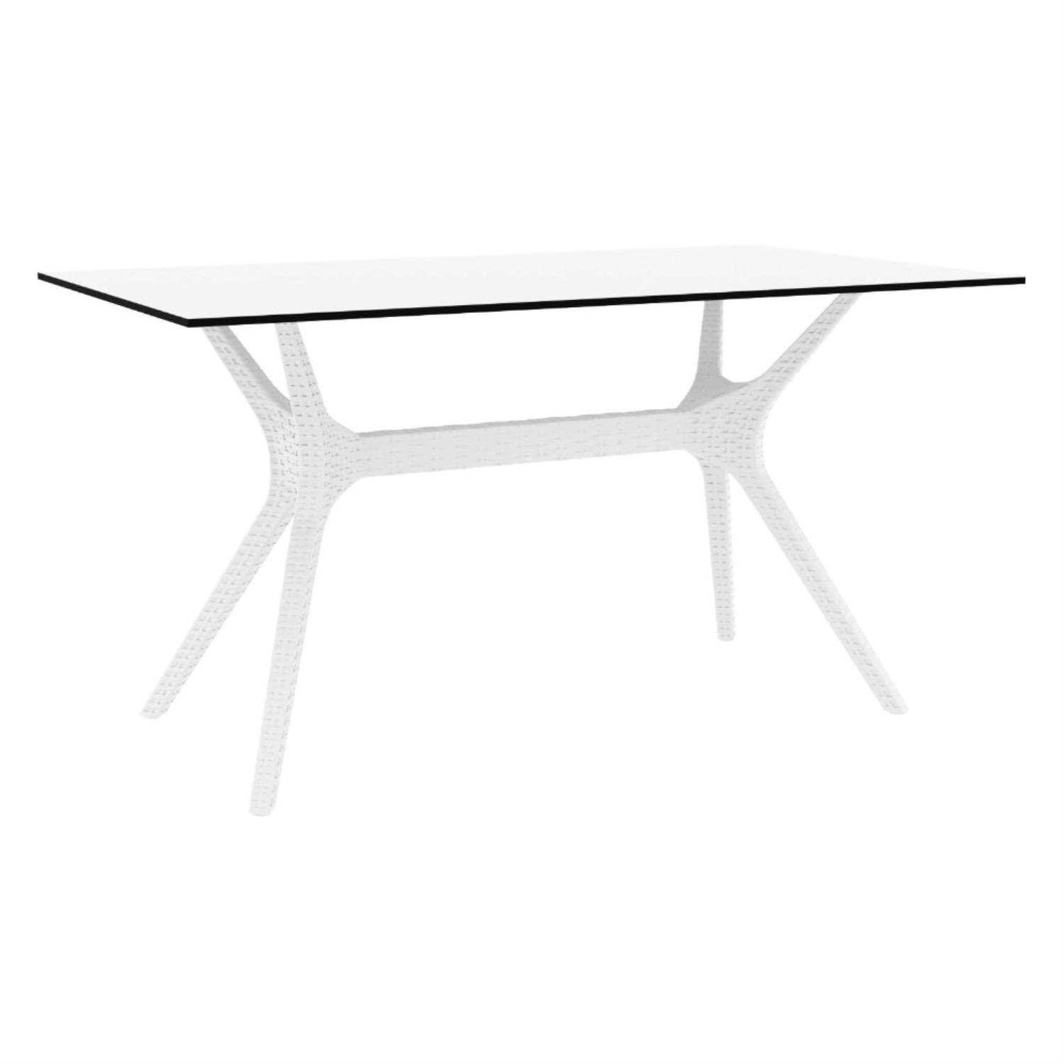 Compamia Ibiza 55 Patio Dining Table in White, Commercial Grade