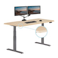 Vari 72x30 ComfortEdge Electric Standing Desk- Varidesk Light Wood Adjustable Work Desk for Home Office- Sloped Ergonomic Front 