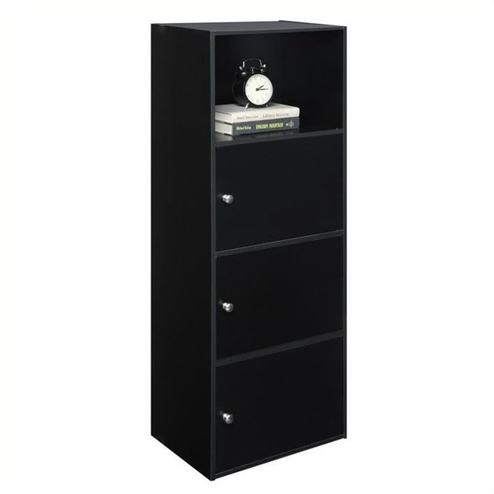 Convenience Concepts Xtra-Storage 3 Door Cabinet in Black Wood Finish