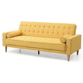 Glory Furniture Andrews Twill Fabric Upholstered Sleeper Sofa in Yellow