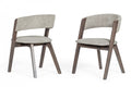 Set of Two Gray Wenge Dining Chairs