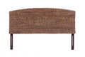 Brown Natural and Rustic Woven Banana Leaf Curved Queen Size Headboard