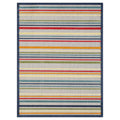 8 x 10 Navy Colorful Striped Indoor Outdoor Area Rug