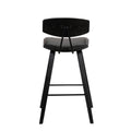 26 Black Faux Leather Mid Century Modern Bar Stool