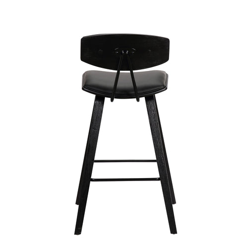 26 Black Faux Leather Mid Century Modern Bar Stool