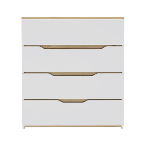 31 Brown and White Four Drawer Standard Chest