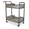 Evadne Metal Tray Bar Cart | Locking Wheels