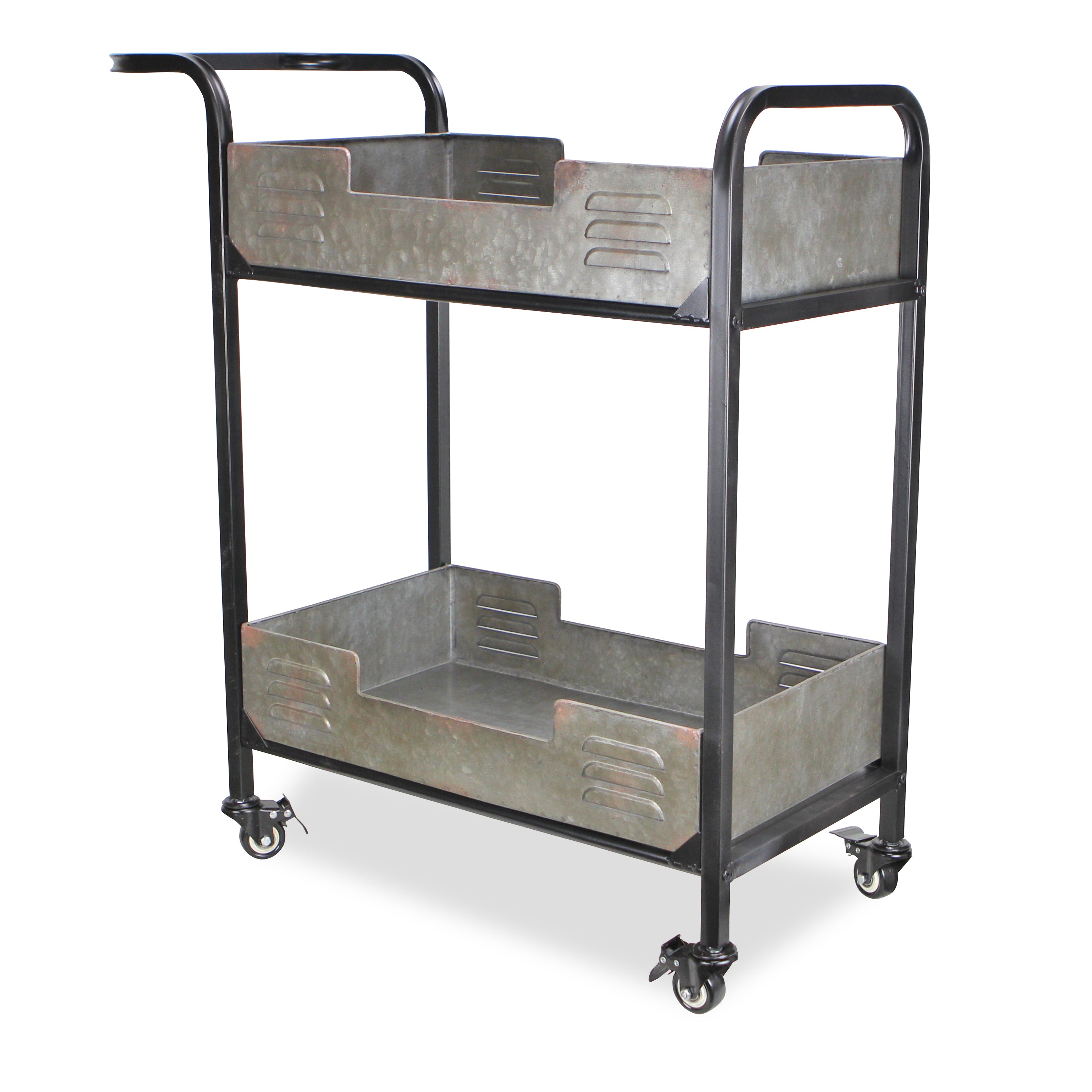Evadne Metal Tray Bar Cart | Locking Wheels
