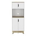 25.59 X 15.75 X 67.17 Light Oak / White Particle board Brussel Microwave Pantry Cabinet