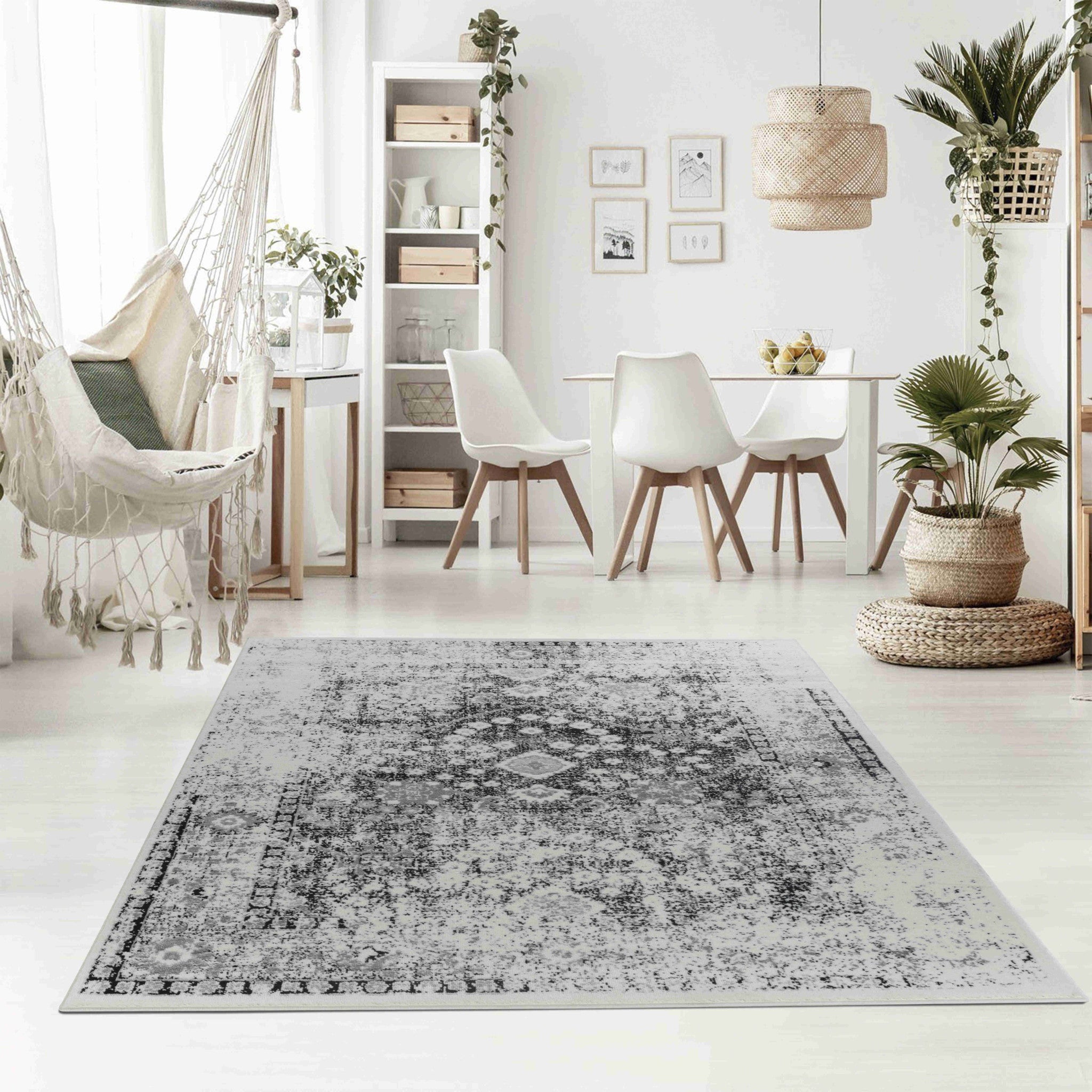 8 X 11 Black Oriental Area Rug
