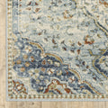 6 X 9 Blue Beige Rust gold And Teal Oriental Power Loom Stain Resistant Area Rug