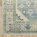 8 X 10 Blue grey Beige And Teal Oriental Power Loom Stain Resistant Area Rug