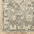 6 X 9 grey Beige Tan And Brown Oriental Power Loom Stain Resistant Area Rug