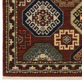 8 X 11 Red Blue Brown And Beige Oriental Power Loom Stain Resistant Area Rug With Fringe