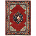 10 x 13 Red and Black Oriental Power Loom Area Rug