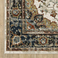 8 X 10 Beige Blue green Rust And grey Oriental Power Loom Stain Resistant Area Rug