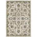 6 X 9 Beige gold Blue And grey Oriental Power Loom Stain Resistant Area Rug