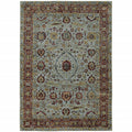 10 X 13 Blue Red green And gold Oriental Power Loom Stain Resistant Area Rug