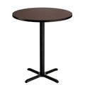 National Public Seating NPS 36 Round Cafe Table with X Base, 42 Height, Particleboard Core/T-Mold, Mahogany Top, Black Frame