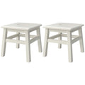 eHemco Solid Hardwood Step Stool for Adults and Kids, 12.25 Inches, Antique White, Set of 2