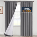 H.VERSAILTEX 100% Blackout Thermal Insulated Curtains for Bedroom with White Liner Full Light Blocking Rod Pocket Curtains for L