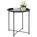 Garden 4 you End Table Outdoor Side Table, Small Patio Table Metal Side Table, Round Folding Side Table, for Outdoor and Living 